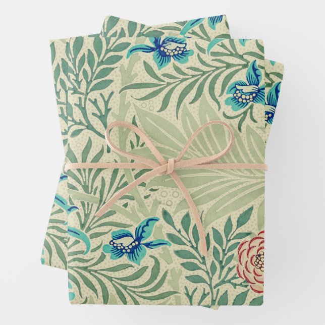 William Morris's berühmtes Larkspur-Muster Geschenkpapier Set (Beispiel)