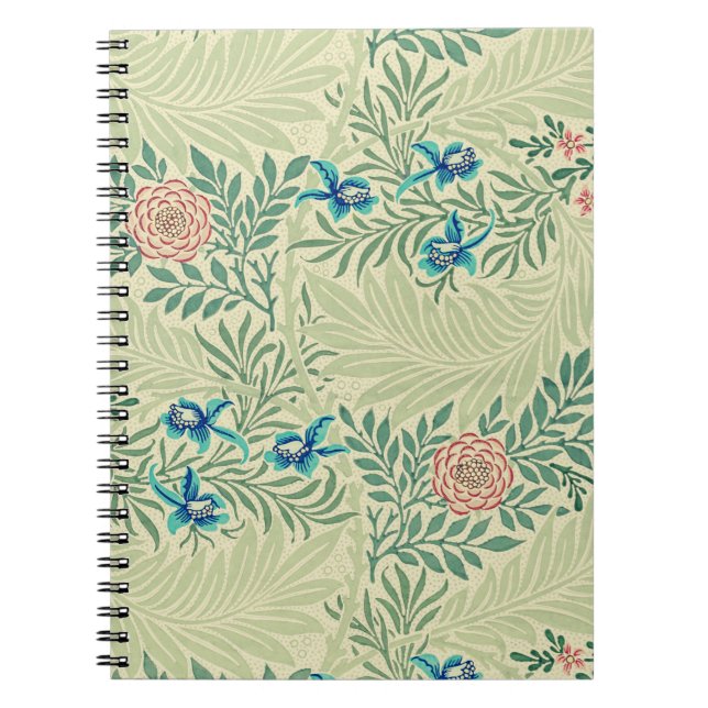 William Morris's berühmtes Larkspur-Muster Notizblock (Vorderseite)