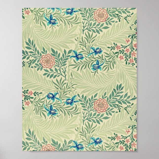 William Morris's berühmtes Larkspur-Muster Poster (Vorne)