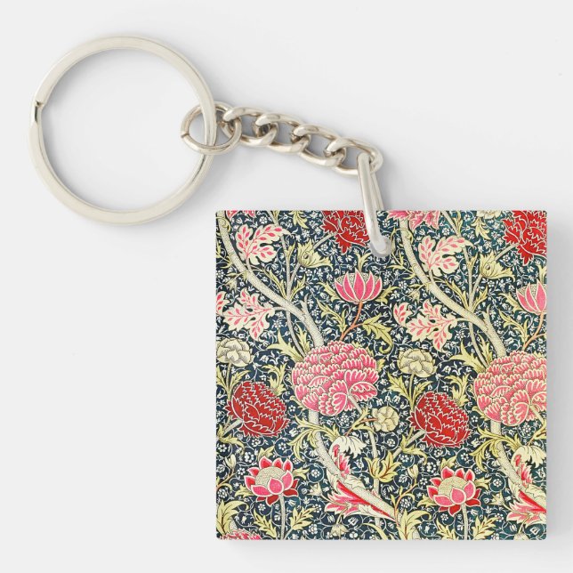 William Morris's berühmtes Muster Cray Schlüsselanhänger (Vorderseite)