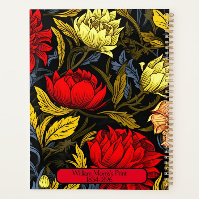 William Morris's Red & Yellow Floral Print Planer (Rückseite)