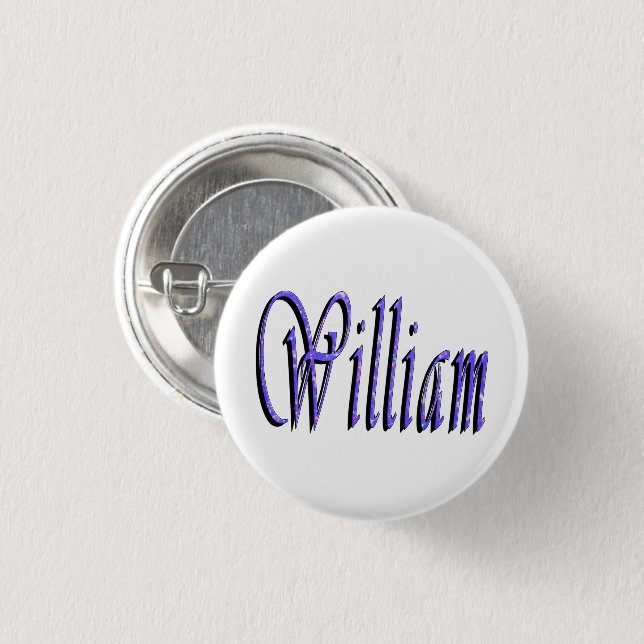 William Name in Blue Sparkle, Button (Vorne & Hinten)
