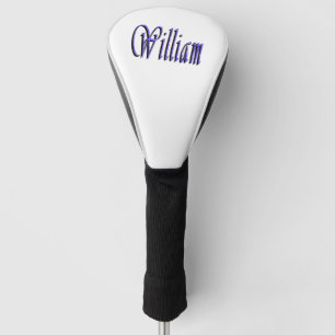William Name in Blue Sparkle, Golf Headcover