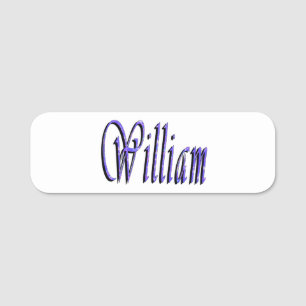 William Name in Blue Sparkle, Namensschild