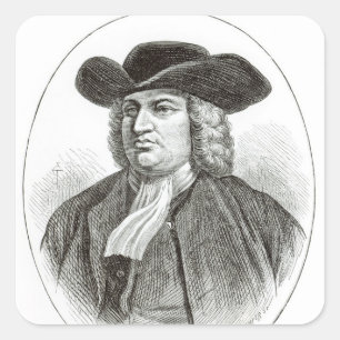 William Penn gravierte durch Josiah Holz Whymper Quadratischer Aufkleber