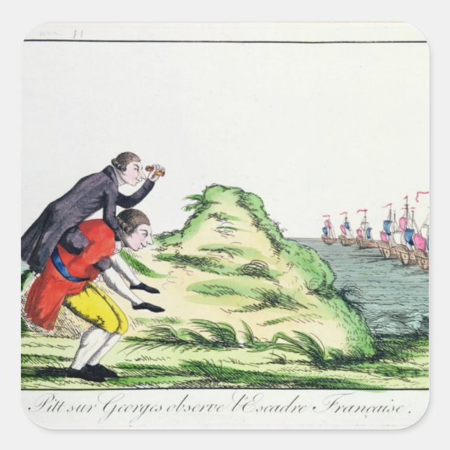 William Pitt, das französische Geschwader Quadratischer Aufkleber (Vorderseite)