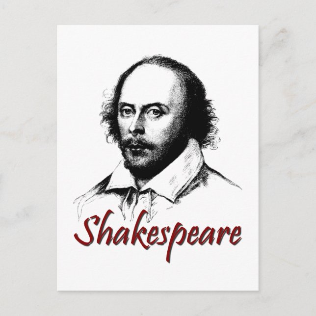 William Shakespeare Etching Postkarte (Vorderseite)