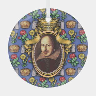 William Shakespeare Glass Ornament Aus Glas