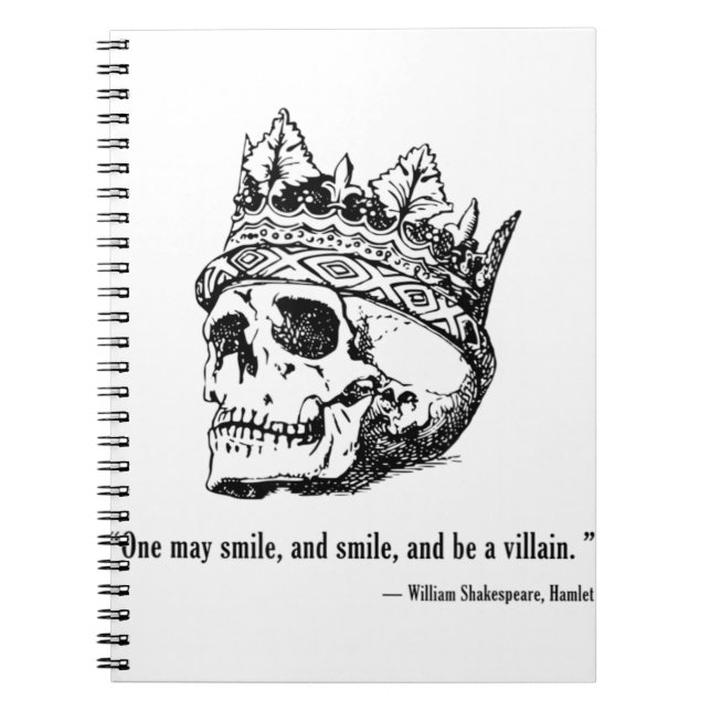 William Shakespeare Hamlet English Drama Villain T Notizblock (Vorderseite)