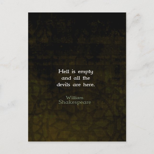 William Shakespeare Humore Witty Quotation Postkarte (Vorderseite)