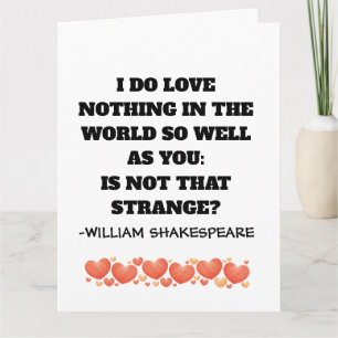 WILLIAM SHAKESPEARE I LIEBE YOU ROMANTIC GROG CARD KARTE