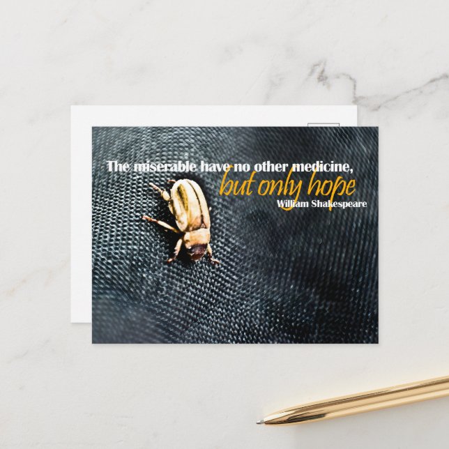 William Shakespeare Inspiration Zitat "Hoffnung" Postkarte (Vorderseite/Rückseite Beispiel)