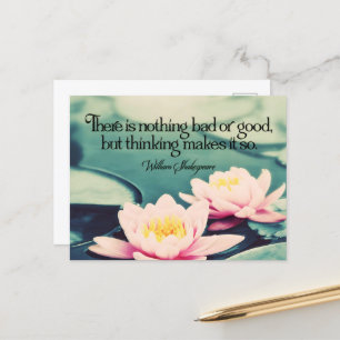 William Shakespeare inspirierendes Zitat "Denken" Postkarte