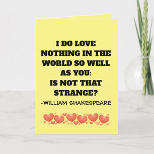 WILLIAM SHAKESPEARE JE T'AIME CARTES ROMANTIQUES