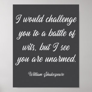 William Shakespeare Kampf Der Geister Englische Li Poster
