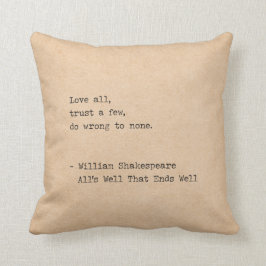William Shakespeare Liebe Kissen