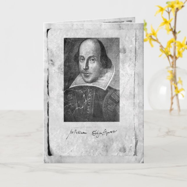 William Shakespeare mit Signature-Grußkarte Karte (Gelbe Blume)