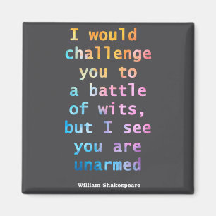 William Shakespeare Pastel Ich sehe, du bist unbew Magnet
