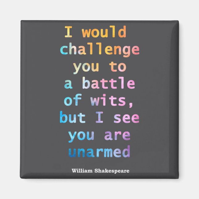 William Shakespeare Pastel Ich sehe, du bist unbew Magnet (Vorne)