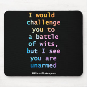 William Shakespeare Pastel Ich sehe, du bist unbew Mousepad
