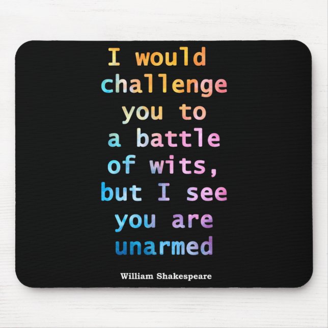 William Shakespeare Pastel Ich sehe, du bist unbew Mousepad (Vorne)