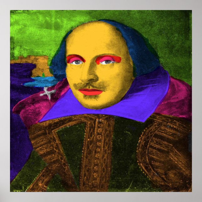 William Shakespeare Pop Art Poster (Vorne)