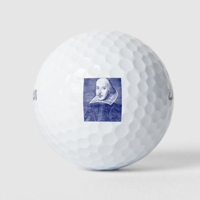 William Shakespeare Portrait First Folio Golfball (Vorderseite)