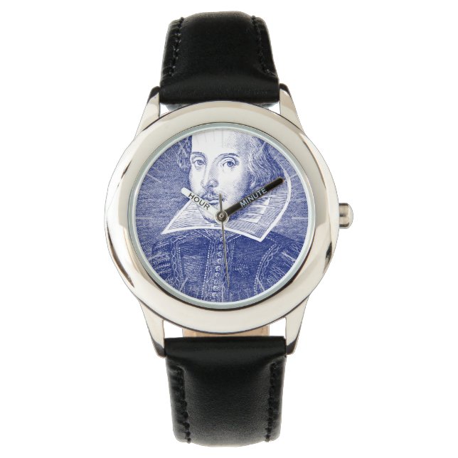 William Shakespeare Portrait from First Folio Armbanduhr (Vorderseite)