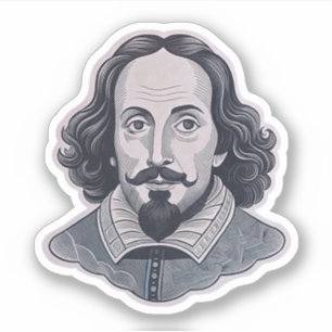 William Shakespeare Portrait Hamlet Illustration Aufkleber