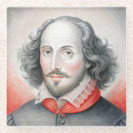 William Shakespeare Portrait Hamlet Illustration Glasuntersetzer
