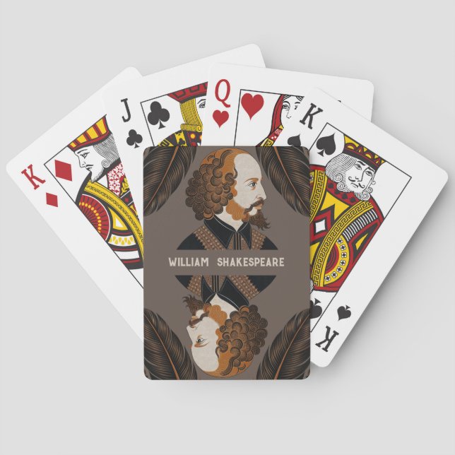 William Shakespeare Porträtbild Gold Spielkarten (Rückseite)