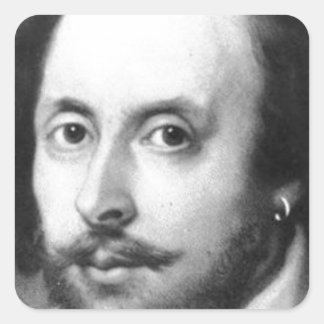William Shakespeare Quadratischer Aufkleber