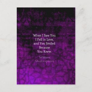William Shakespeare Romantische Liebe Sprichwort Postkarte