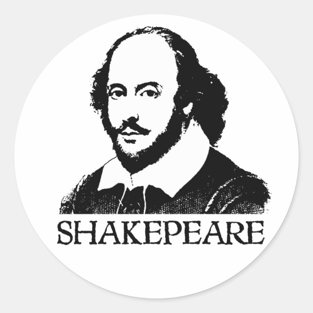 William Shakespeare Runder Aufkleber (Vorderseite)