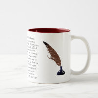 William Shakespeare Sonnet 31 Zwei-Tonen-Kaffee-Ta