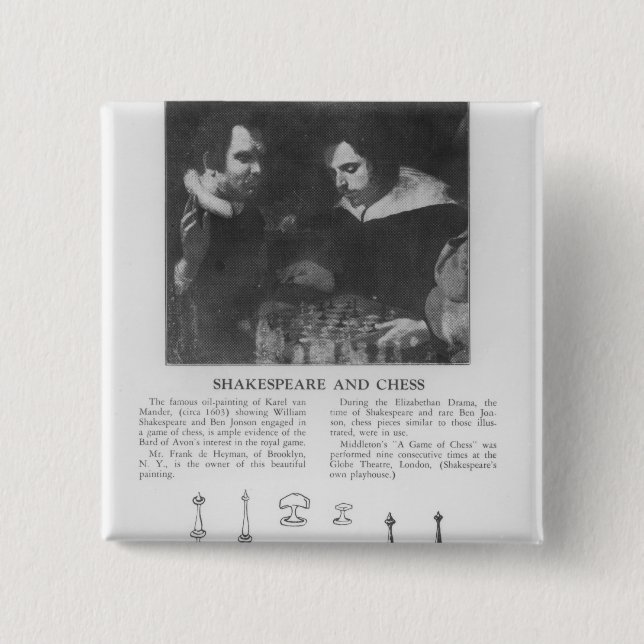 William Shakespeare und Ben Jonson Button (Vorderseite)