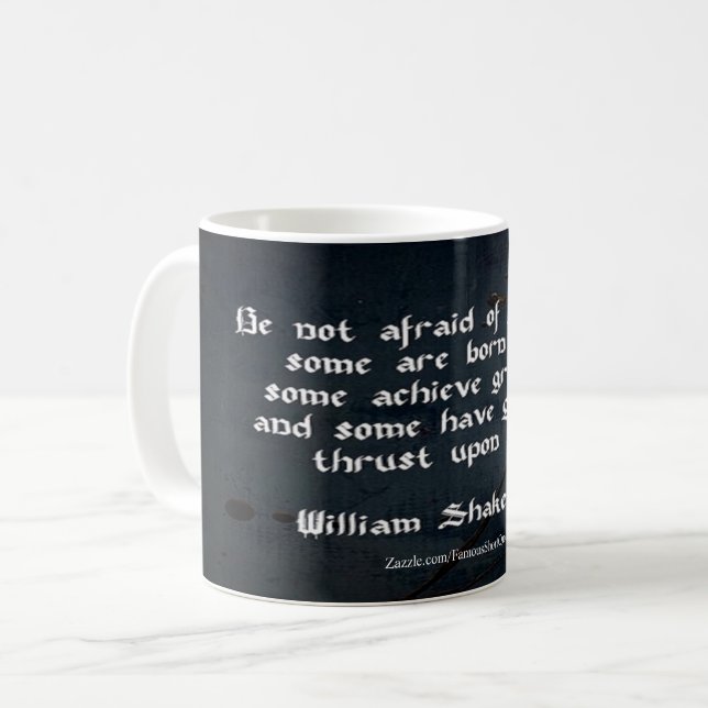William Shakespeare Zitat Kaffeetasse (Vorderseite Links)
