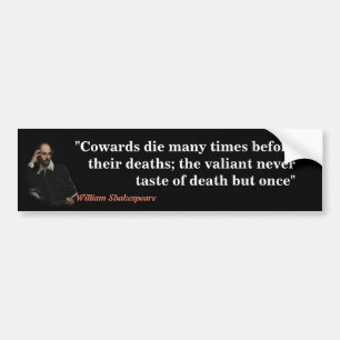 William Shakespeare Zitat über Cowards und Tod Autoaufkleber