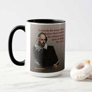 William Shakespeare Zitat über Feiglinge und Tod Tasse