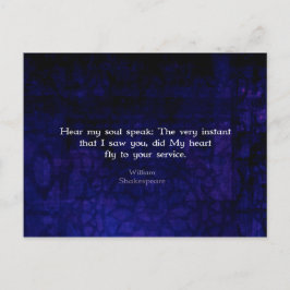 William Shakespeare Zitat zur romantischen Liebe Postkarte