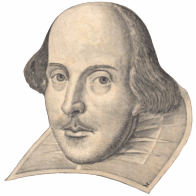 William- ShakespeareFoto-Skulptur Freistehende Fotoskulptur (Vorne)
