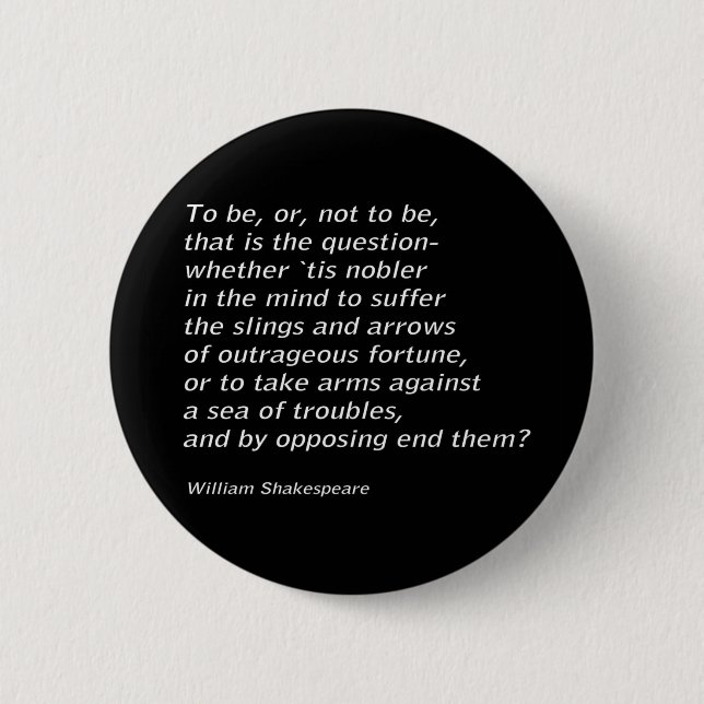 William Shakespeares "Hamlet" Button (Vorderseite)