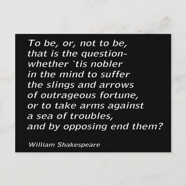 William Shakespeares "Hamlet" Postkarte (Vorderseite)