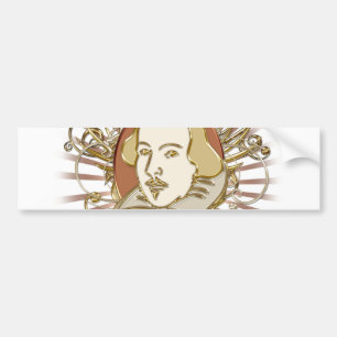 William- ShakespeareWappen (Gold) Autoaufkleber