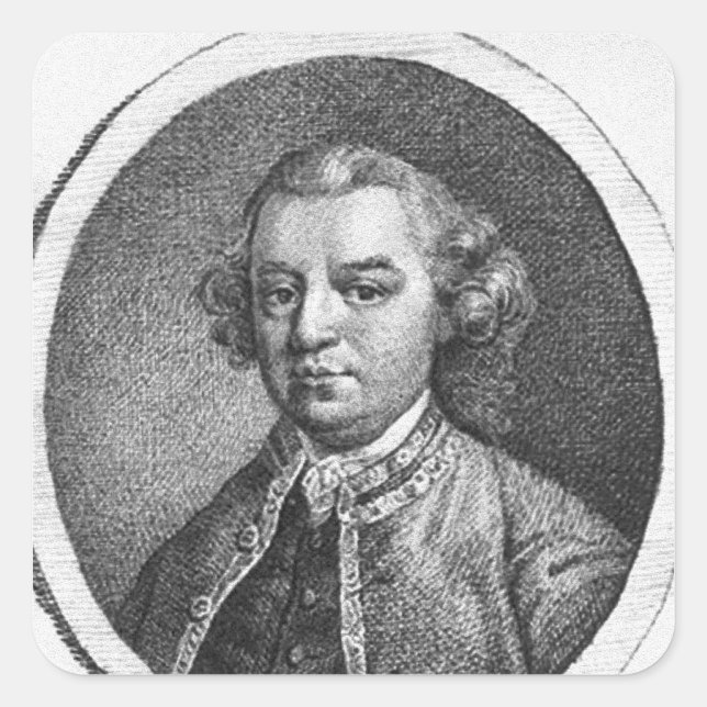 William Shenstone Quadratischer Aufkleber (Vorderseite)