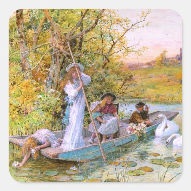 William Stephen Coleman: Das Bootfahren Quadratischer Aufkleber (Vorderseite)