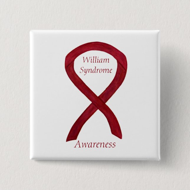 William Syndrome Custom Awareness Ribbon Buttone Button (Vorderseite)