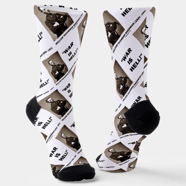 William Tecumseh Sherman War Is Hell Quote Socken (Gewinkelt)