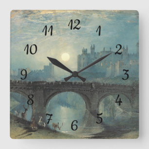 William Turner Alnwick Castle Quadratische Wanduhr