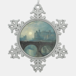 William Turner Alnwick Castle Schneeflocken Zinn-Ornament